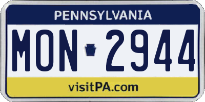 PA license plate MON2944