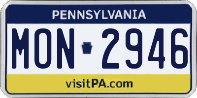 PA license plate MON2946