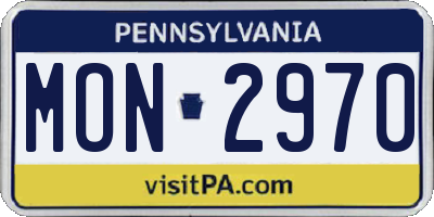 PA license plate MON2970