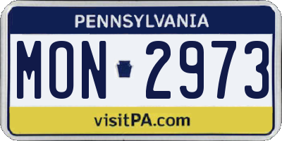 PA license plate MON2973