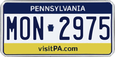 PA license plate MON2975