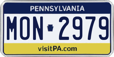 PA license plate MON2979