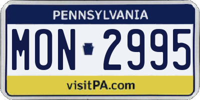 PA license plate MON2995