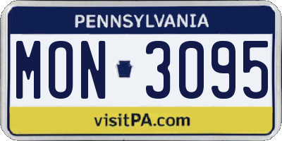 PA license plate MON3095
