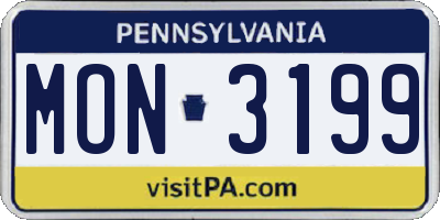 PA license plate MON3199