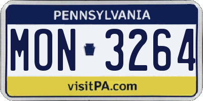 PA license plate MON3264