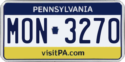 PA license plate MON3270