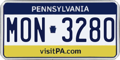 PA license plate MON3280