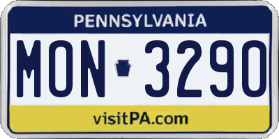 PA license plate MON3290