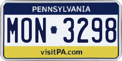 PA license plate MON3298