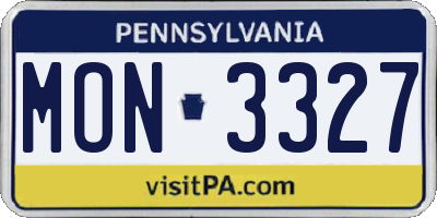 PA license plate MON3327