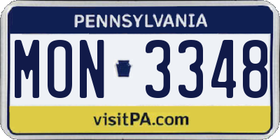PA license plate MON3348