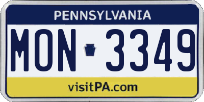 PA license plate MON3349