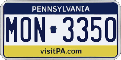 PA license plate MON3350