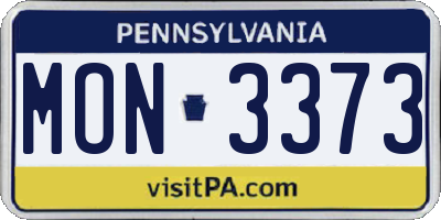 PA license plate MON3373