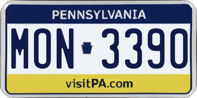 PA license plate MON3390