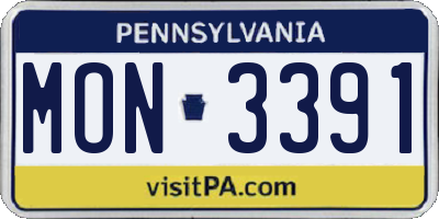 PA license plate MON3391