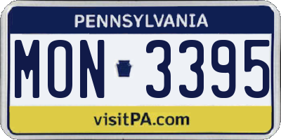PA license plate MON3395