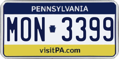 PA license plate MON3399
