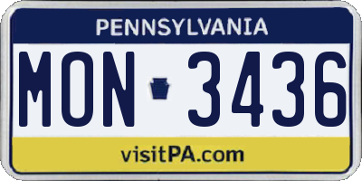 PA license plate MON3436