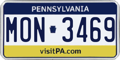 PA license plate MON3469