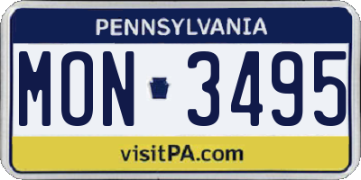 PA license plate MON3495