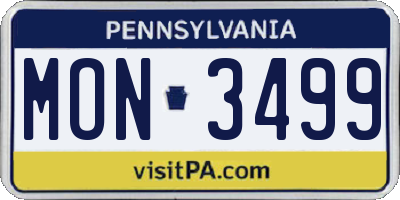 PA license plate MON3499