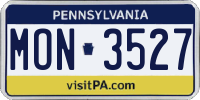 PA license plate MON3527