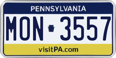 PA license plate MON3557