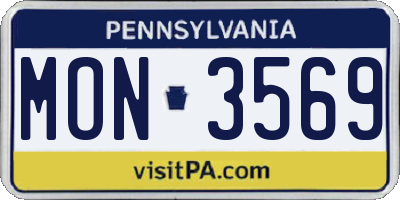PA license plate MON3569