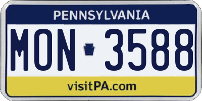 PA license plate MON3588