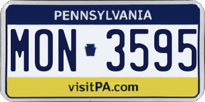 PA license plate MON3595