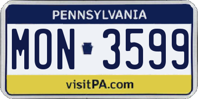 PA license plate MON3599
