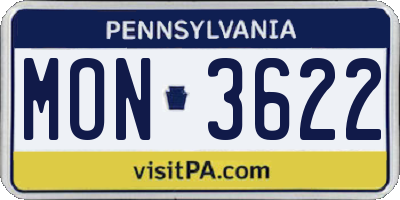 PA license plate MON3622