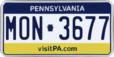 PA license plate MON3677