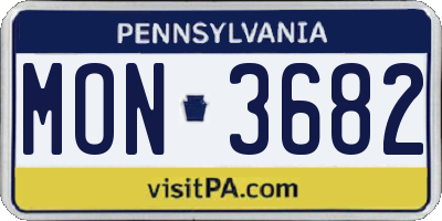 PA license plate MON3682