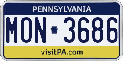 PA license plate MON3686