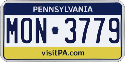 PA license plate MON3779