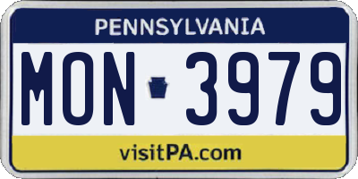 PA license plate MON3979