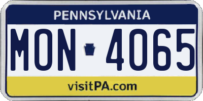 PA license plate MON4065