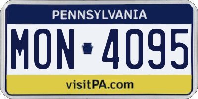 PA license plate MON4095