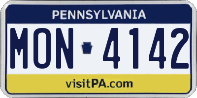 PA license plate MON4142