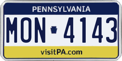 PA license plate MON4143