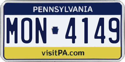 PA license plate MON4149