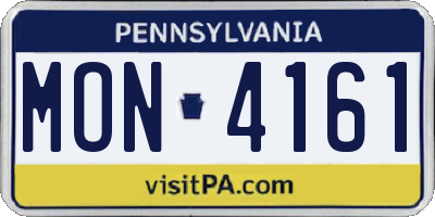PA license plate MON4161