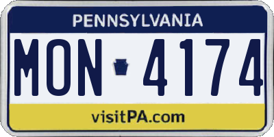 PA license plate MON4174
