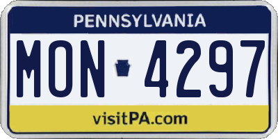 PA license plate MON4297