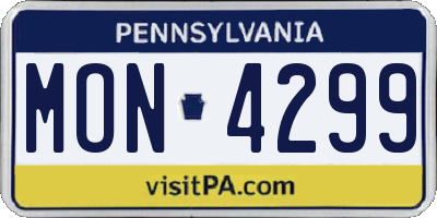 PA license plate MON4299