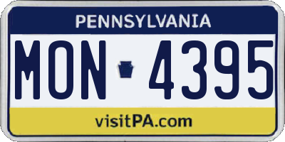 PA license plate MON4395
