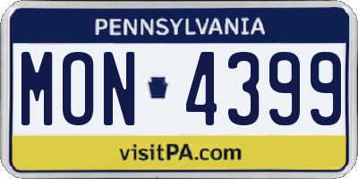 PA license plate MON4399
